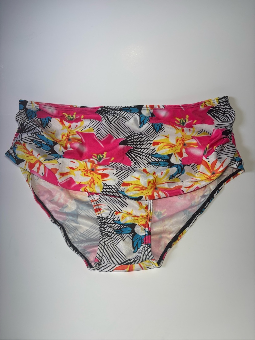 Women’s High-Waist Floral Swim Bottoms - Pink & Yellow